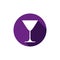 Alcohol beverage theme icon, classic martini glass placed in cir