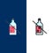 Alcohol, Bottle, Forbidden, No, Whiskey  Icons. Flat and Line Filled Icon Set Vector Blue Background