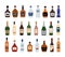 Alcohol bottle icons on white background.