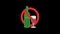 Alcohol Bottle with Wine and Glass. Prohibiting Sign. Transparent Background. 3 Animation Options.