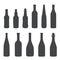 Alcohol bottles silhouette set