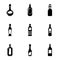 Alcohol dependence icons set, simple style