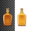 Alcohol drink glass bottle, realistic whiskey