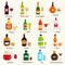 Alcohol drinks collection. Vector Illustration