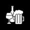 Alcohol drinks in glassware dark mode glyph icon