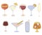 Alcohol drinks icon kit. Cartoon cocktails vector set. Beverages and party concept. Design for your menu, blog, card, poster,