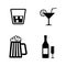 Alcohol Drinks. Simple Related Vector Icons