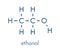 Alcohol ethanol, ethyl alcohol molecule, chemical structure. Skeletal formula.