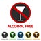 Alcohol Free Icon - Different Colors