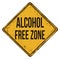 Alcohol free zone vintage rusty metal sign