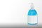 Alcohol gel bottle pump with empty white lable for add logo mockup hand sanitizer Isolated clipping path on white background for
