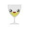 Alcohol glass kawaii Cute cartoon. Funny Sweet Drink vector illustration