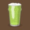 Alcohol green beer vector transparent glass illustration brewery and party beverage frosty drink.