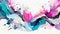 Alcohol ink paint pour texture abstract background in pink purple teal. Generative AI