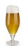 Alcohol light beer glass with froth isolated