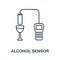 Alcohol Sensor outline icon. Thin line style from sensors icons collection. Pixel perfect simple element alcohol sensor icon for