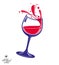 Alcohol theme vector art illustration. 3d realistic wine goblet