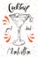 Alcoholc cocktail Manhattan. Party summer poster. Vector background