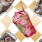 Alcoholic bar party cocktail drink. Watercolor background isolated illustration set. Seamless background pattern.