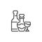 Alcoholic beverages line icon