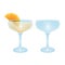 Alcoholic cocktail beverage vector set collection on white background