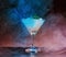 Alcoholic, cocktail, dramatic interior, smoke, reflection, violet, bodily