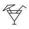 Alcoholic cocktail line icon. Cocktail glasses icon. Vector isolated