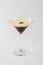 Alcoholic coffee cocktail in glass glass