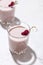 Alcoholic drink with raspberries. Milkshake with berries for decoration