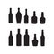 Alcoholic drinks and beverages bottles vector silhoutte illustration