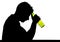 Alcoholic drunk man with beer bottle in alcohol addiction silhouette