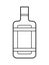 Alcoholic linear bottle illustration. Alcohol cocktail drink icon. Bar menu flat vector logo. Outline vector