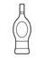 Alcoholic linear bottle illustration. Alcohol cocktail drink icon. Bar menu flat vector logo. Outline vector art