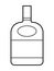 Alcoholic linear bottle illustration. Alcohol cocktail drink icon. Bar menu flat vector logo. Outline vector art