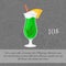 Alcoholic mint cocktail card template