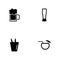 Alcoholic - a set of black four solid icons isolated on a white background
