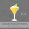 Alcoholic yellow cocktail card template
