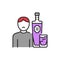 Alcoholism line color icon. Sign for web page, mobile app