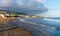 Alcossebre, Spain/Europe; 07/12/2019: El Cargador beach in Alcossebre, in the spanish Costa del Azahar
