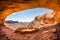 Alcove with a kiva circle in Canyonlands National Park, Utah
