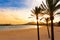 Alcudia Majorca at sunset on the beach Mallorca