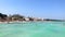 ALCUDIA, SPAIN, July 15 2019 - People are enjoying a sunny day at Alcudia beach, Mallorca, Spain