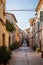 Alcudia street. Typical old town in Mallorca, Spain