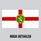 Alderney flag with high detailed. Flat and solid color vector illustration.