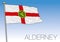 Alderney island flag, United Kingdom, vector illustration