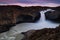 Aldeyjarfoss waterfalls is situated in the north of Iceland.