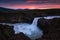 Aldeyjarfoss waterfalls is situated in the north of Iceland.