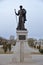 Aleksandrov, Vladimir Region, Russia, April 19, 2021:  Bronze monument to Tsar Ivan the Terrible by sculptor Vasily Selivanov on e