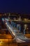 Aleksotas bridge at Night, Kaunas, Lithuania.
