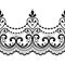 Alencon French seamless lace vector pattern, openwork ornament textile or embroidery design in black on white background